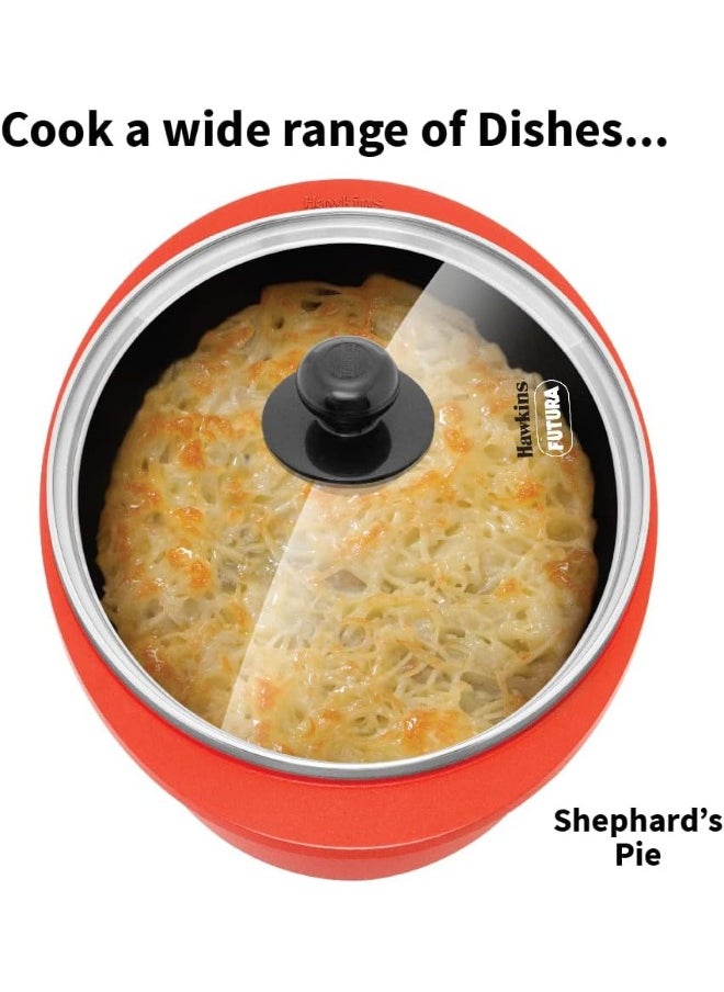 Hawkins 3 Liters Dutch Oven Pressure Die-Cast With Glass Lid,Red  - Image 5