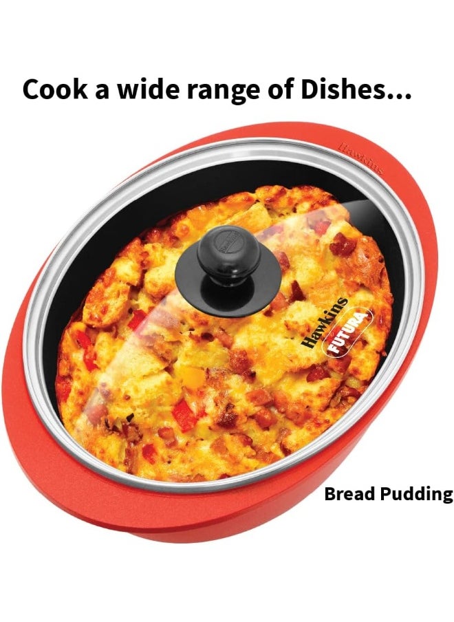 Hawkins 3 Liters Dutch Oven Pressure Die-Cast With Glass Lid,Red  - Image 4