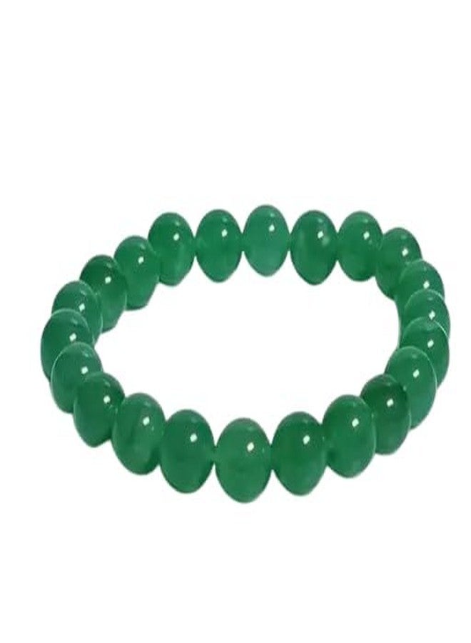 Trishakti Natural Green Jade Bracelet Crystal Stone 10 mm Round Bead Bracelet for Reiki Healing and Crystal Healing Stones (Color : Green) - Image 3