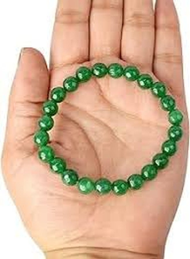 Trishakti Natural Green Jade Bracelet Crystal Stone 10 mm Round Bead Bracelet for Reiki Healing and Crystal Healing Stones (Color : Green) - Image 5