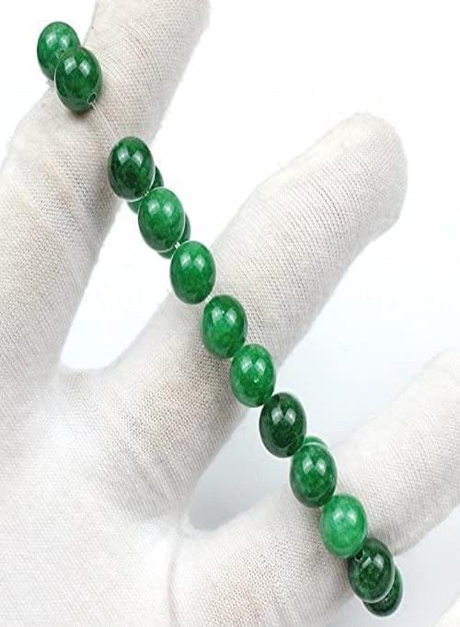 Trishakti Natural Green Jade Bracelet Crystal Stone 10 mm Round Bead Bracelet for Reiki Healing and Crystal Healing Stones (Color : Green) - Image 4