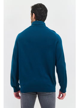 Lyle & Scott Men Mock Neck Embroidered Print Long Sleeve Sweater, Green  - Image 2