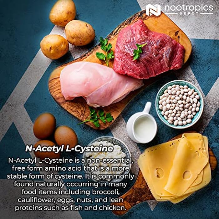 Nootropics Depot N-Acetyl L-Cysteine Capsules | 500mg | NAC | 60 Count | Supports Healthy Liver Function | Cellular Health | Glutathione Levels | Healthy Oxidation Levels - Image 4