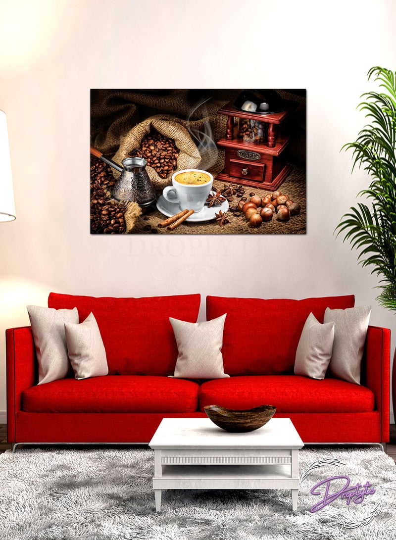 Droplyte Beautiful Coffee Beans and Cup Decorative Wall Art Wall Decor Card Board MDF Home Decor 60CM x 40CM - Image 2