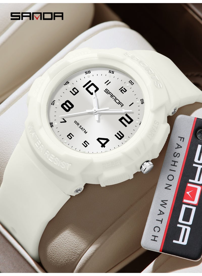 ساندا ساعات يد كوارتز جديدة، ساعات مضيئة مقاومة للماء للنساء، ساعات أنيقة مقاومة للماء للمراهقات والطلاب، ساعات رجالية أنيقة مقاومة للماء - Image 1