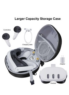 XICEN Shockproof Hard Case for Meta Oculus Quest 3 VR Gaming Headset & Touch Controllers Waterproof Carrying Bag Organizer Travel Portable Storage Case with Mesh Pocket  - Image 4
