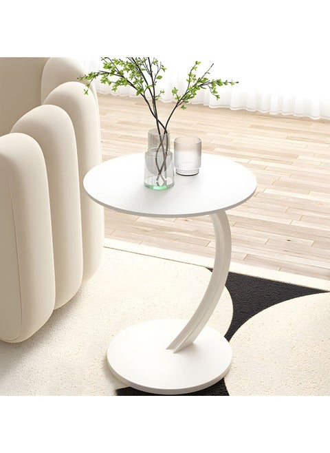 C Shape Wooden Side Table, Study Bedroom Bedside Tables Easy to Clean Decoration Small Coffee Table Multifunction Dining Table