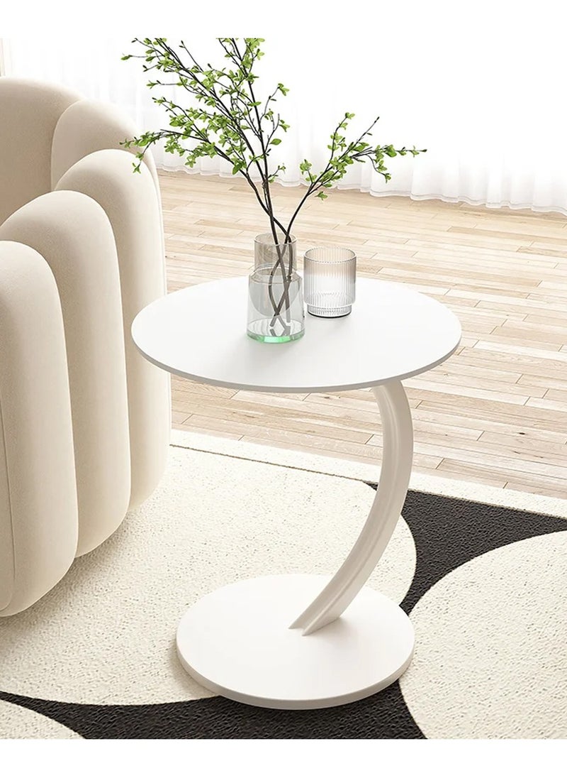 DubaiGallery - C Shape Wooden Side Table, Study Bedroom Bedside Tables Easy to Clean Decoration Small Coffee Table Multifunction Dining Table - Image 1