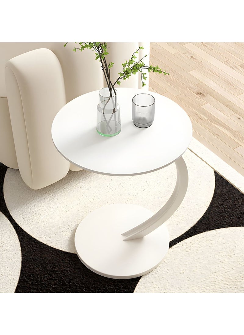 DubaiGallery - C Shape Wooden Side Table, Study Bedroom Bedside Tables Easy to Clean Decoration Small Coffee Table Multifunction Dining Table - Image 1