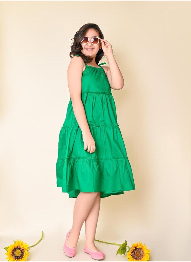 LILPICKS - Green Girls Wear Dresses - Image 1