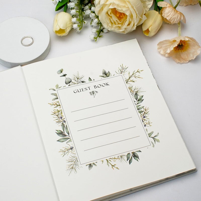 Vienrose Wedding Guest Book Polaroid Guest Book Photo GuestBook Sign in book Personalized Linen Cover 120 Pages Hardcover with Lined, Alternative Baby Shower, Party, Birthday (10" x 8" Traditional) - Image 5