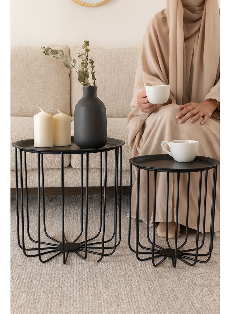 طقم طاولات قهوة جانبية متعددة الاستخدامات - Image 3