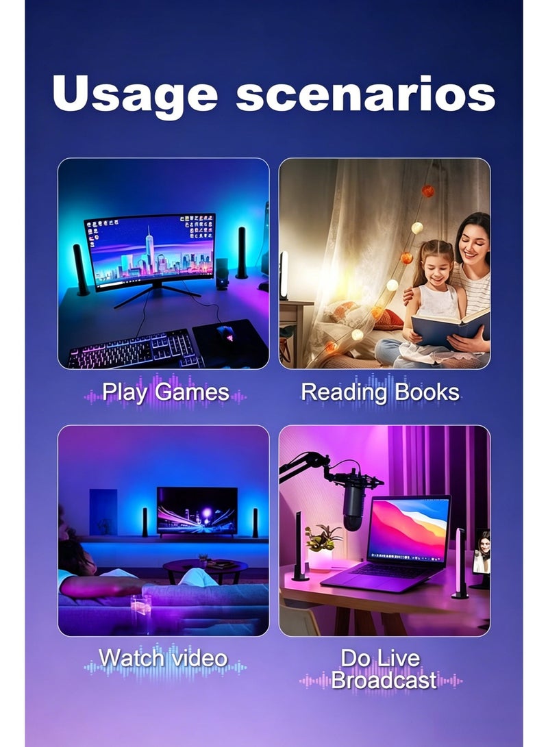 شريط ضوء LED ذكي ، العمل مع Alexa ومساعد Google ، RGBIC WiFi TV Backlights مع أوضاع المشهد والموسيقى للألعاب ، الكمبيوتر الشخصي ، ديكور الغرفة ، 2 عصا - Image 2