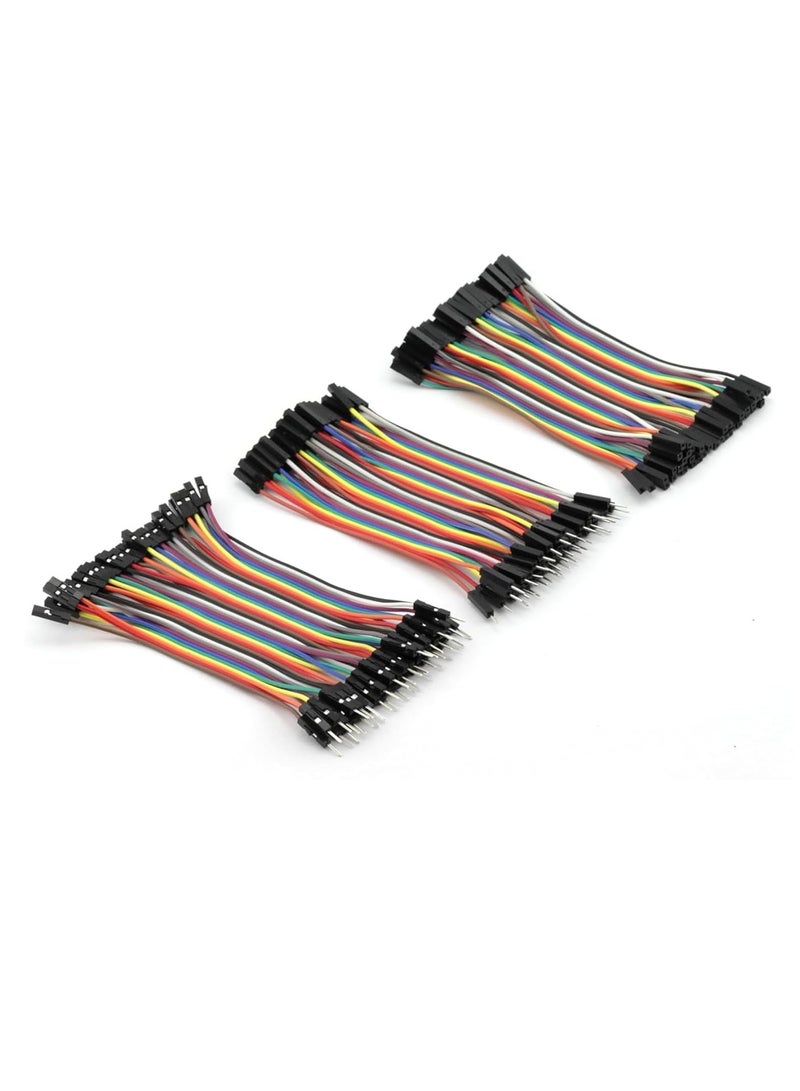 120pcs 10cm Multicolored Jumper Wire - 40-Pin Male to Female, Male to Male, and Female to Female Breadboard Compatible Wires for Arduino and Raspberry Pi Projects - Image 1
