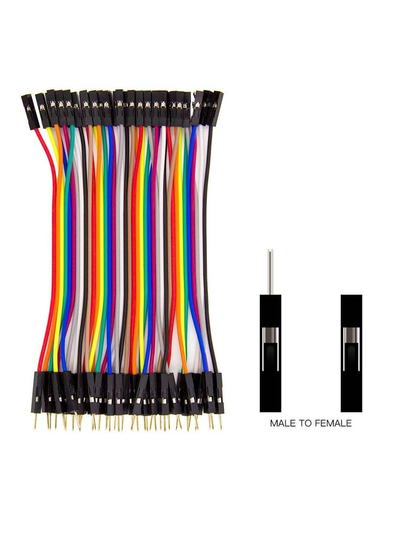 120pcs 10cm Multicolored Jumper Wire - 40-Pin Male to Female, Male to Male, and Female to Female Breadboard Compatible Wires for Arduino and Raspberry Pi Projects - Image 2