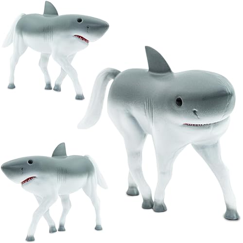 Randimals Horse Shark Hybrid Realistic Animal Toys Unique Mix of Safari Toys Farm Animals Small Figurines Hork Mini Figures for Kids Kidults - Image 1