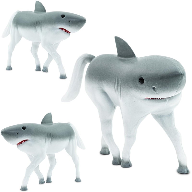 Randimals Horse Shark Hybrid Realistic Animal Toys Unique Mix of Safari Toys Farm Animals Small Figurines Hork Mini Figures for Kids Kidults - Image 2