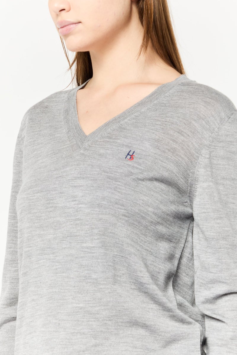 Harmont  Blaine Sport Women Sportswear Fit Long Sleeve Outdoor Sweater, Grey - Image 4