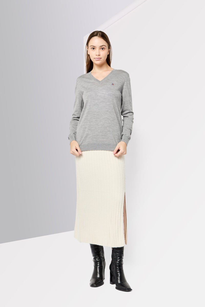 Harmont  Blaine Sport Women Sportswear Fit Long Sleeve Outdoor Sweater, Grey - Image 3