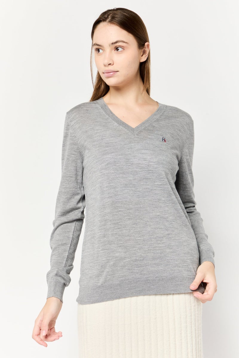 Harmont  Blaine Sport Women Sportswear Fit Long Sleeve Outdoor Sweater, Grey - Image 1
