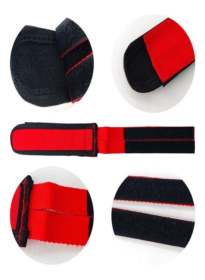 PDETVEO 2 Pairs Bicycle Pedal Straps, Adjustable Foot Straps for Kids and Adults Bike Pedals(Red) - Image 3
