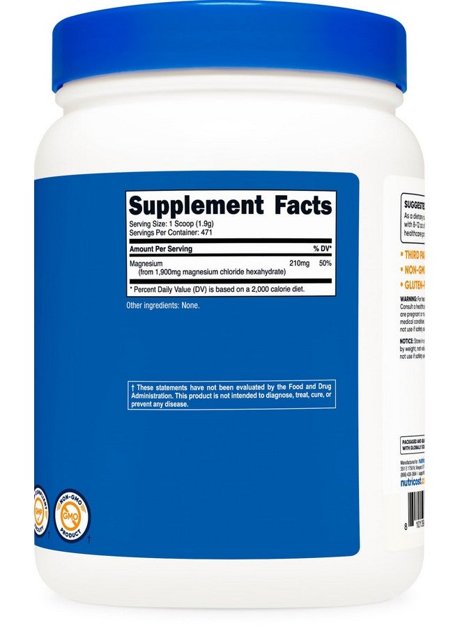 Nutricost كلوريد المغنيسيوم من نوتريكوست (2 رطل) - خالي من الغلوتين، نباتي، غير معدل وراثيًا - Image 5