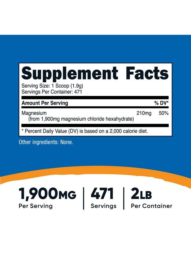 Nutricost كلوريد المغنيسيوم من نوتريكوست (2 رطل) - خالي من الغلوتين، نباتي، غير معدل وراثيًا - Image 2