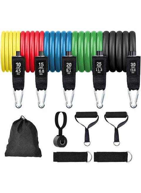Resistance Bands Set (11 PCS) Portable Home Gym Accessories - Stackable Up to 150 lbs,Exercise Bands with Door Anchor, Handles, Carry Bag, Legs Ankle Straps for Resistance Training, Home Workouts