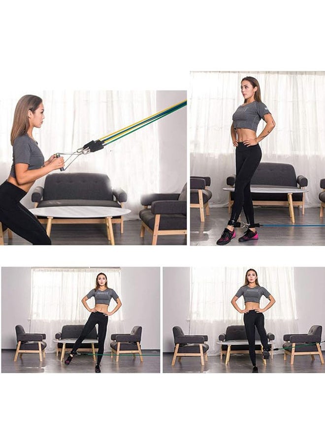 Generic - Resistance Bands Set (11 PCS) Portable Home Gym Accessories - Stackable Up to 150 lbs,Exercise Bands with Door Anchor, Handles, Carry Bag, Legs Ankle Straps for Resistance Training, Home Workouts - Image 1