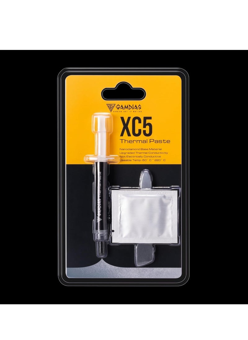 GAMDIAS - GAMDIAS XC5 (4g, incl. Cleaning Wipe and Scraper) - Ultimate Performance Thermal Paste for CPU, GPU, consoles, laptops, high thermal conductivity, long durability, non-conductive, non-capacitive - Image 1