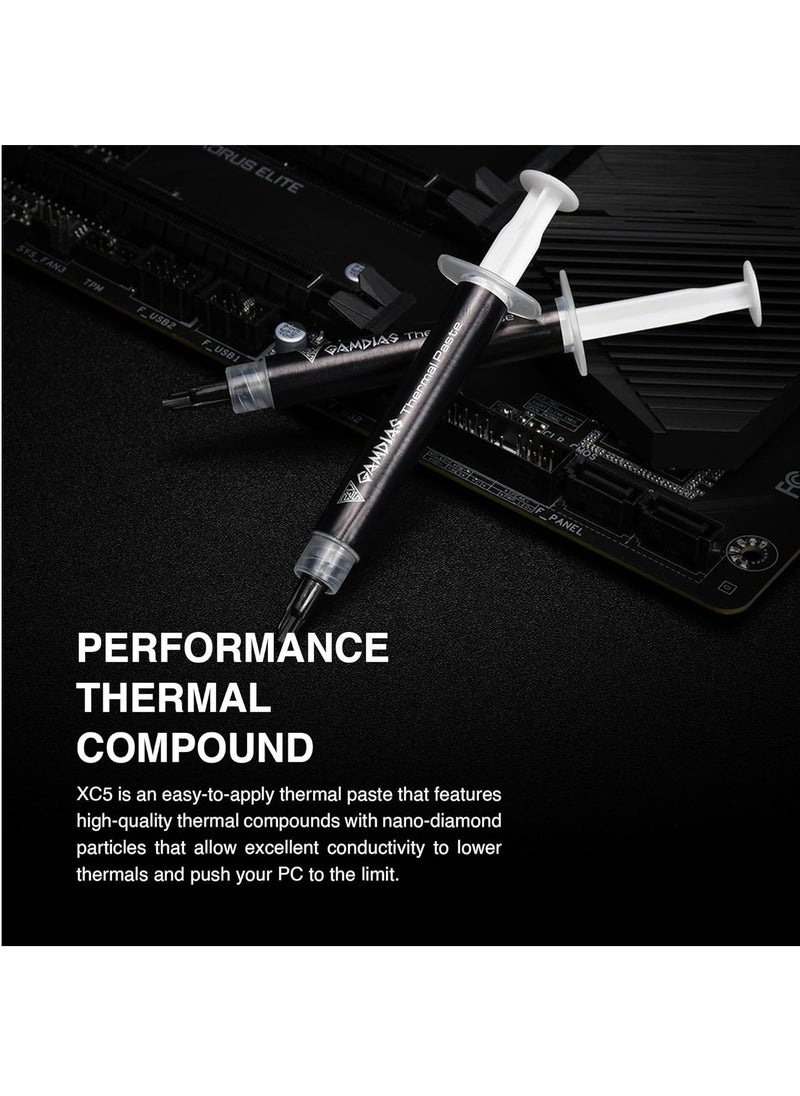 GAMDIAS - GAMDIAS XC5 (4g, incl. Cleaning Wipe and Scraper) - Ultimate Performance Thermal Paste for CPU, GPU, consoles, laptops, high thermal conductivity, long durability, non-conductive, non-capacitive - Image 1