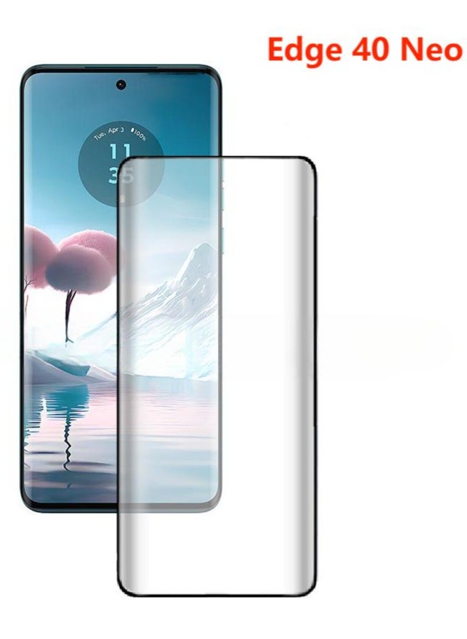 Generic - Motorola Edge 40 Neo Screen Protector, Glass Tempered Bubble Free, Anti-Scratch, Anti-Fingerprint, 9H Hardness 3D Curved Edge Screen Protection  for Moto Edge 40 Neo Accessories - Image 1