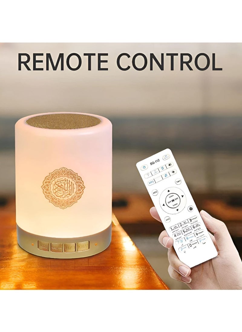 أداك مكبر صوت قرآن ADAK SQ-112 (أئمة مشهورون و18 ترجمة)، مكبر صوت بلوتوث مع إضاءة LED 7 ألوان، جهاز تحكم عن بعد، دعم MP3، بطاقة ذاكرة 8 جيجابايت | تلاوات قرآنية وأغاني  - Image 2