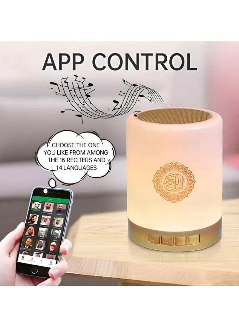 ADAK SQ-112 Quran Speaker(Famous Imams and 18 Translation), Bluetooth Speaker with 7 Colors LED Light, Remote Control, MP3 Support, 8GB Memory Card| Quran Recitations and Song