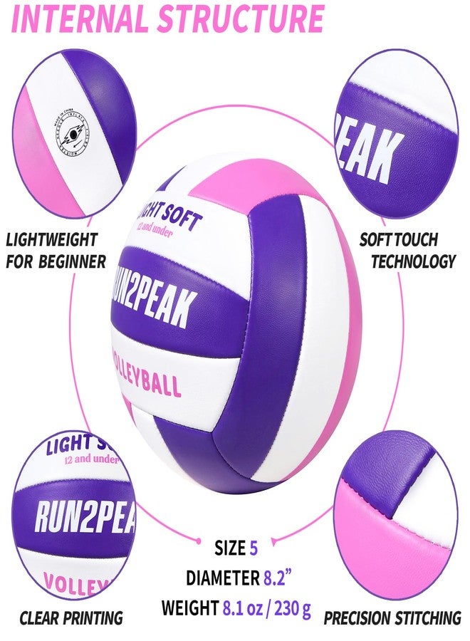 RUN2PEAK Light Soft Volleyball - Light Volleyball Designed for Beginners Kids Youth Teen - Lightweight Volleyballs for Indoor Outdoor Beach Backyard Official Size 5 Training Volley Ball - Image 5