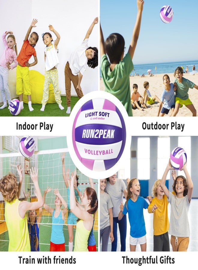 RUN2PEAK Light Soft Volleyball - Light Volleyball Designed for Beginners Kids Youth Teen - Lightweight Volleyballs for Indoor Outdoor Beach Backyard Official Size 5 Training Volley Ball - Image 4