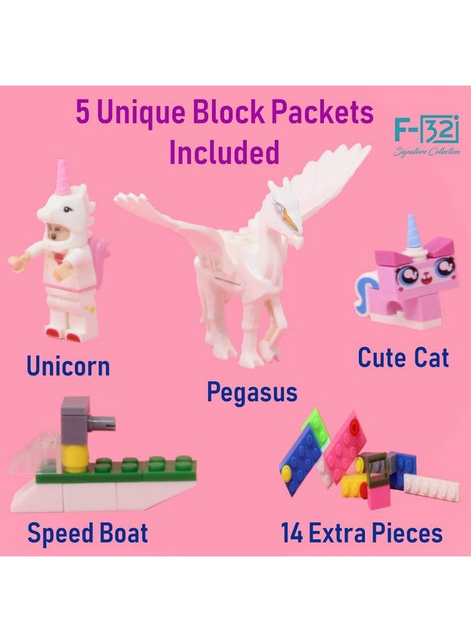 F-32 F-32 Unicorn Build-on Brick Mug w/ 5 Packs of Building Blocks,Compatible with Lego,14 Oz Novelty DIY Unique Funny Coffee Cup Gift (Unicorn Pink)  - Image 3