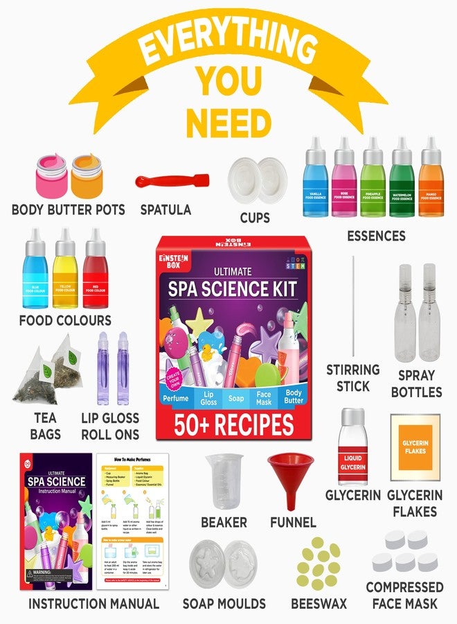 Einstein Box Ultimate Spa Science Kit for Girls Aged 8-10-12-14| Birthday & Rakhi Gift Ideas with Face Mask & Lip Gloss Making | STEM Projects for 8-14 Year Olds | Gift Ideas for Girls | - Image 5