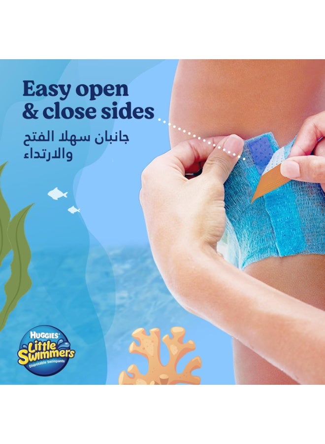 هجيز سراويل سباحة صغيرة للاستخدام مرة واحدة من ليتل سويمرز، سهلة الفتح من الجانبين، مناسبة لوزن 7-12 كجم، 12 قطعة - Image 5