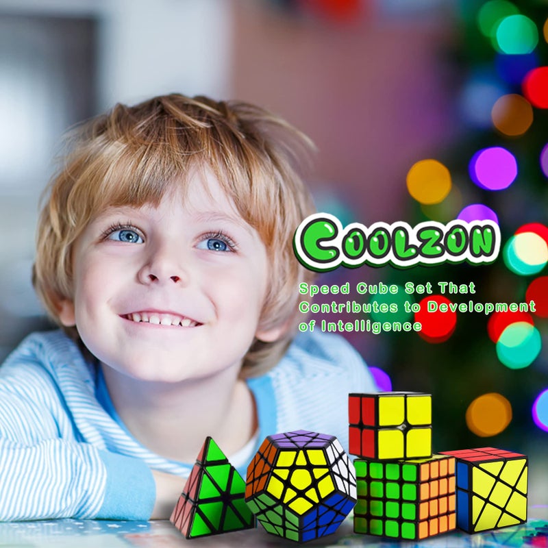 Coolzon Speed Cube Set, Puzzle Cube, Magic Cube 2x2 4x4 Pyraminx Pyramid Megaminx Fenghuolun Puzzle Cube Toy Gift for Children Adults, Pack of 5 - Image 5