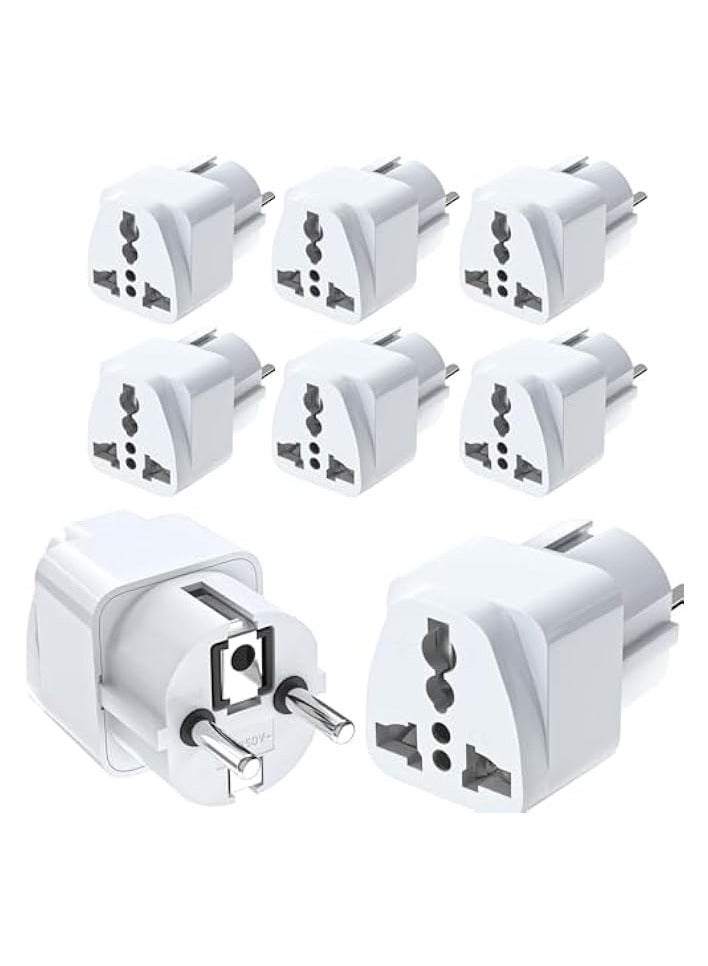 erorex 6-Pack Travel Power Adapter - Universal UK to EU Type E/F Plug Adapter, USA to Europe Converter for Norway, Spain, Greece, Russia, Iceland, Korea - Portable Travel Charger  - Image 1