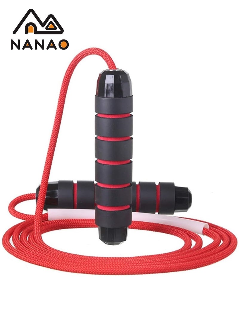 ناناو مقابض قفزة السلك الفولاذي الاحترافية عالية الخدمة السرعة القابلة للضبط اللياقة البدنية مقابض قفزة سلك PVC حبل قفزة مع مقابض تنفس وتصميم دوران 360 درجة - Image 1