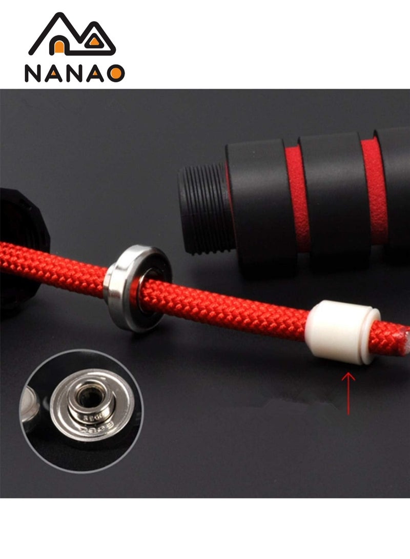 ناناو مقابض قفزة السلك الفولاذي الاحترافية عالية الخدمة السرعة القابلة للضبط اللياقة البدنية مقابض قفزة سلك PVC حبل قفزة مع مقابض تنفس وتصميم دوران 360 درجة - Image 5