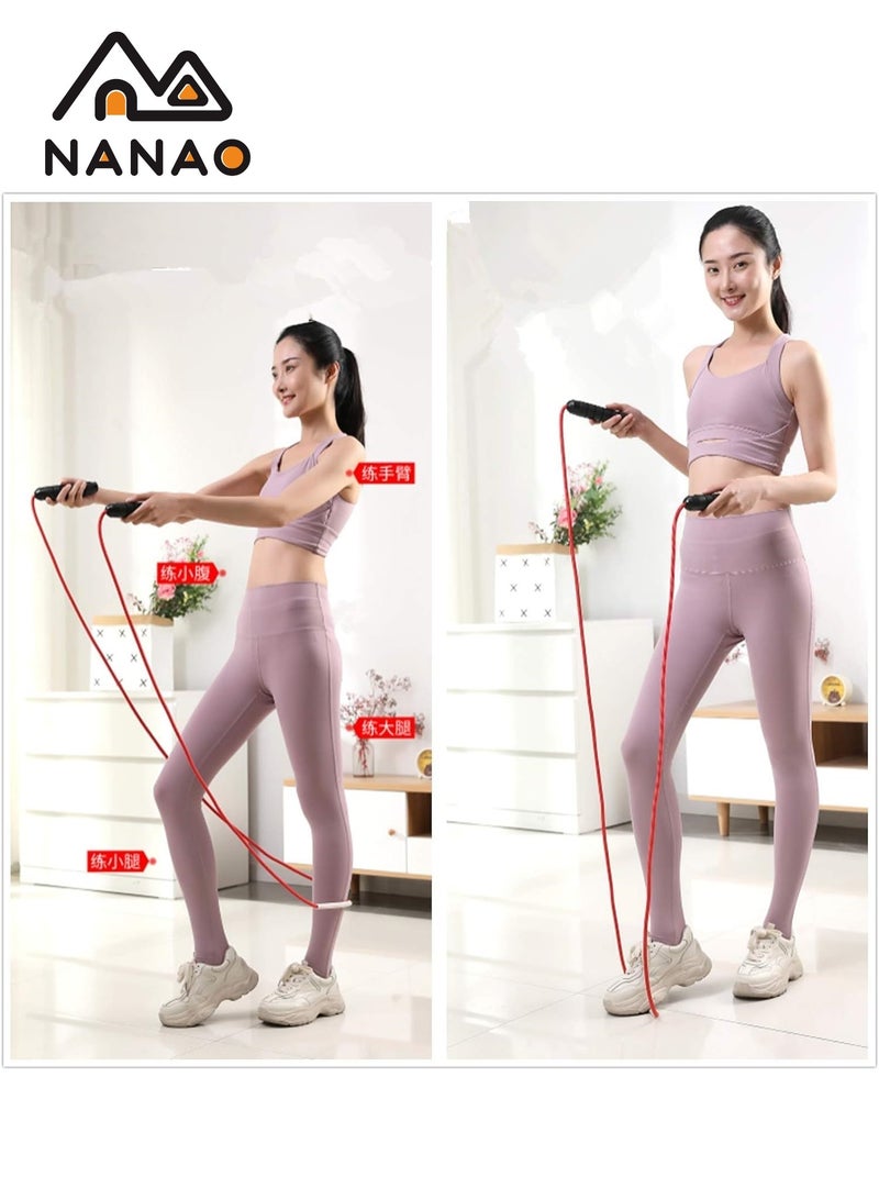 ناناو مقابض قفزة السلك الفولاذي الاحترافية عالية الخدمة السرعة القابلة للضبط اللياقة البدنية مقابض قفزة سلك PVC حبل قفزة مع مقابض تنفس وتصميم دوران 360 درجة - Image 3