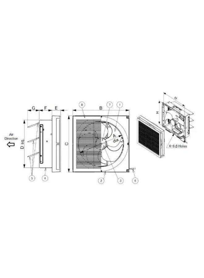 KDK 30ALA Wall Mount Ventilating Fan 30cm - Image 2