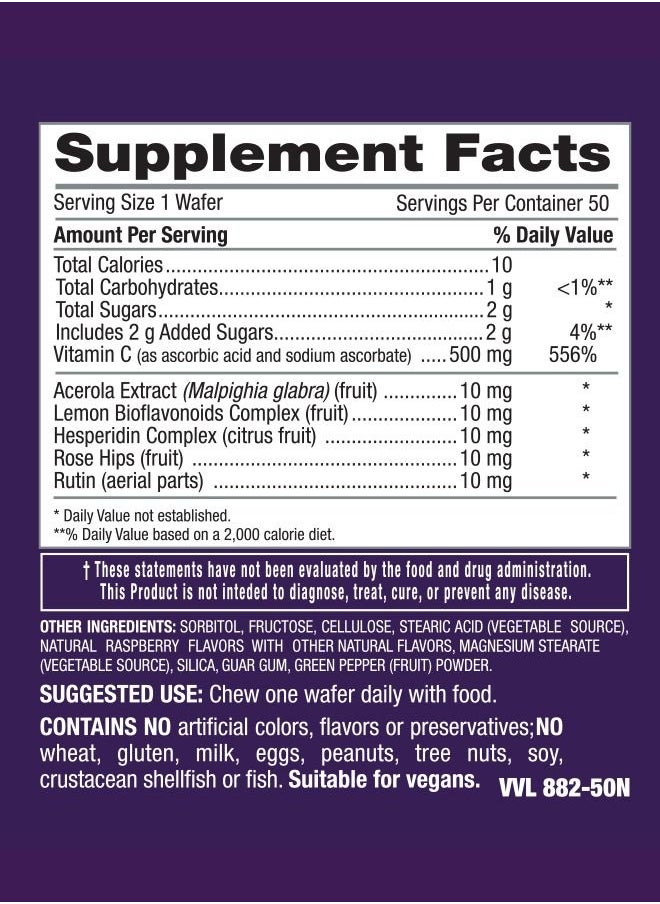 iRemedies iRemedies iVitamin C 500mg Chewable – Immune Support Vitamin with Natural Citrus Flavor – 50 Chewable wafers  - Image 3