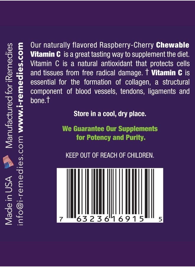 iRemedies iRemedies iVitamin C 500mg Chewable – Immune Support Vitamin with Natural Citrus Flavor – 50 Chewable wafers  - Image 4