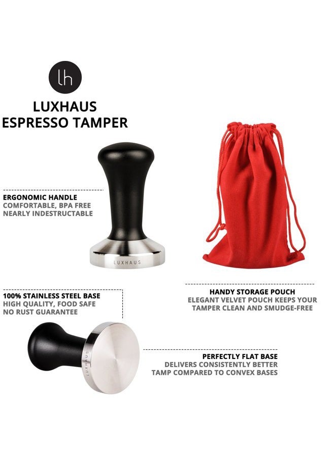 LuxHaus 51mm Espresso Tamper - Premium Barista Coffee Tamper with 100% Flat Stainless Steel Base - Image 3
