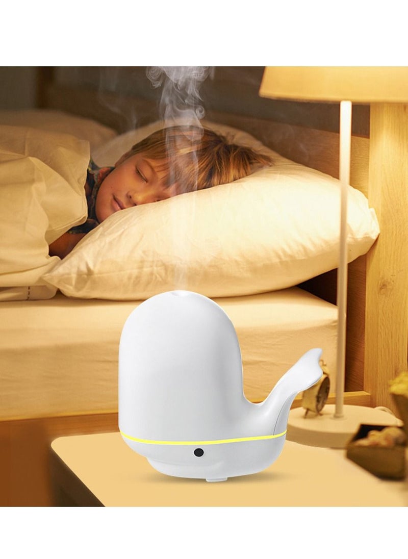 Ultrasonic Humidifier, Cool Mist Essential Oil Diffuser , Little Whale Aromatherapy Machine , Available for children , Has humidifying air and sleep aid effects, Has noise reduction, timing functions