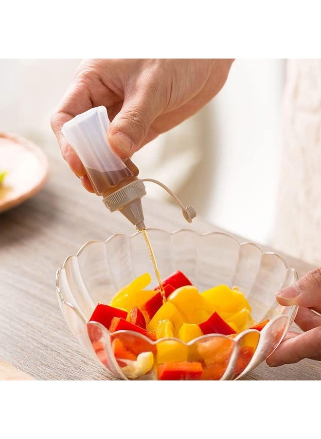 DUNISO 350ml Mini Plastic Squeeze Condiment Bottles, Clear Multi-purpose Sauce Dispensers  for Syrup, Ketchup ,Dressing Oil and Honey,Leak proof and Portable - Image 3